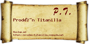 Prodán Titanilla névjegykártya
